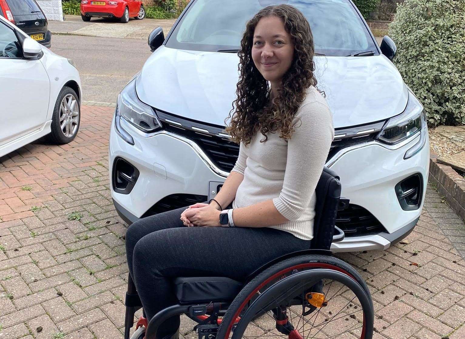 The 29-year-old has to get about using a wheelchair