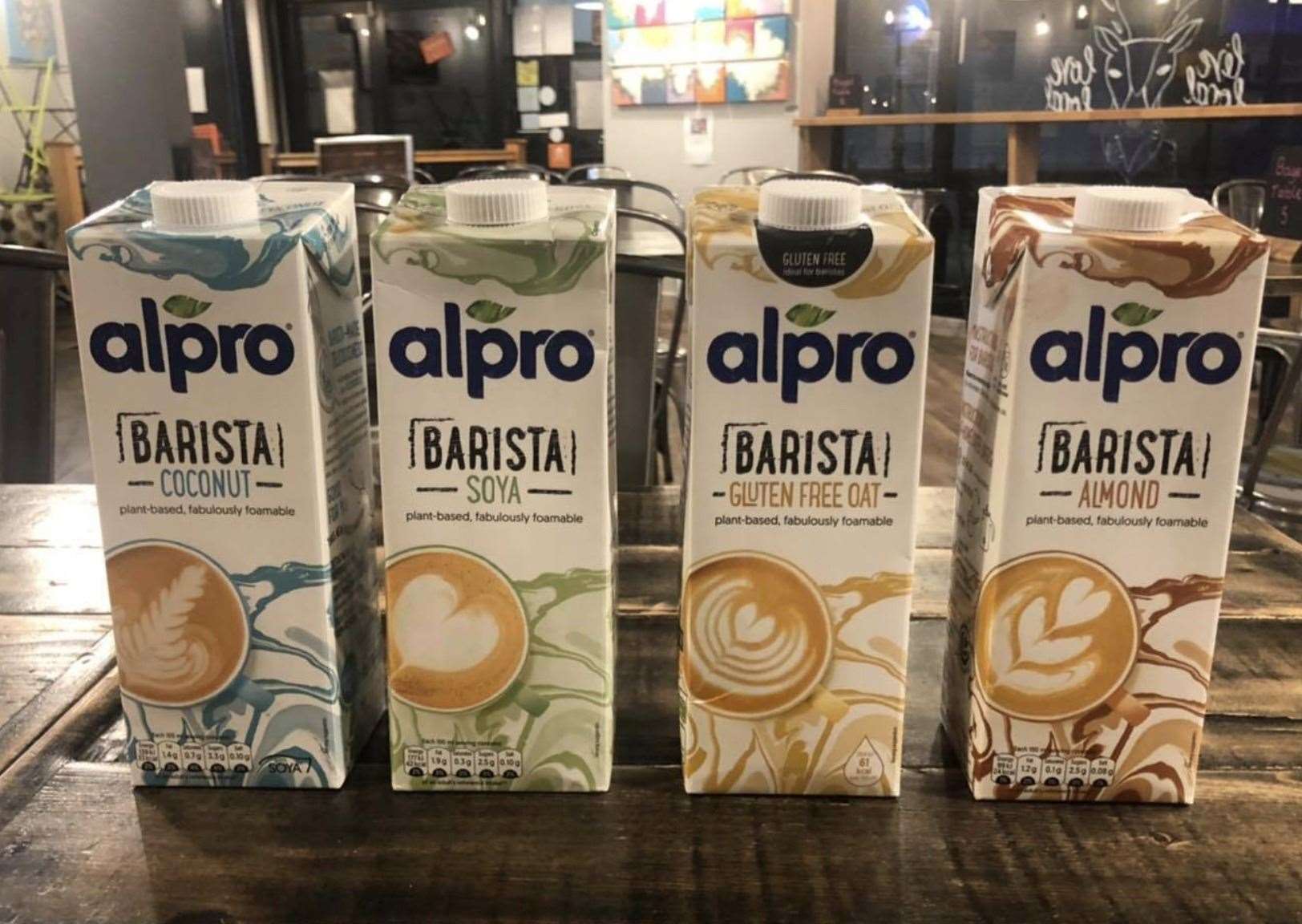 Milk options on offer at Stag Coffee