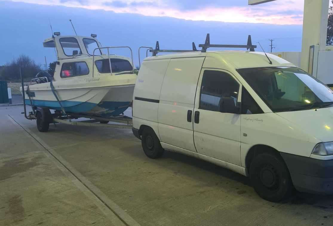 It was a far from straightforward trip to Cornwall for Mr Finch, his van and his boat. Picture: Kevin Finch / Angling and Anxiety