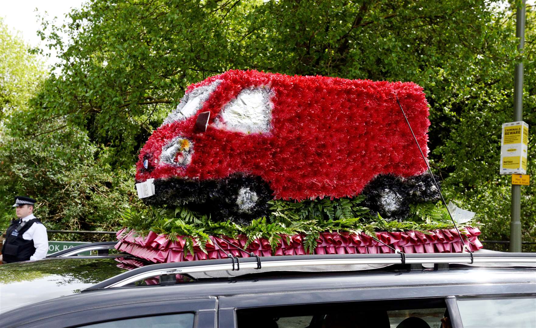 Some of the flowers included a van and a boxing ring. Picture: SWNS