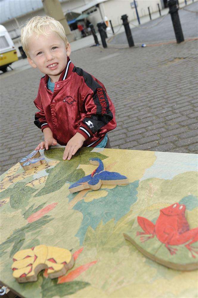 Jamie Morris, aged two, at the Summer Squall festival
