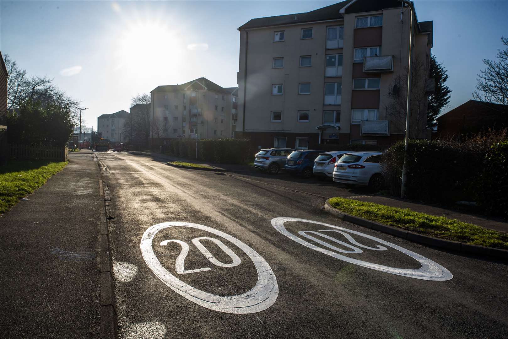 New 20mph road markings have appeared in Bockhanger and surrounding roads. Picture: Ellie Crook