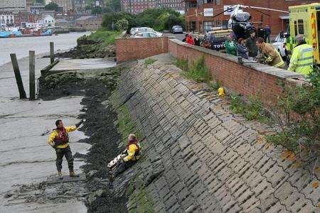 Mud rescue on the Medway City Estate