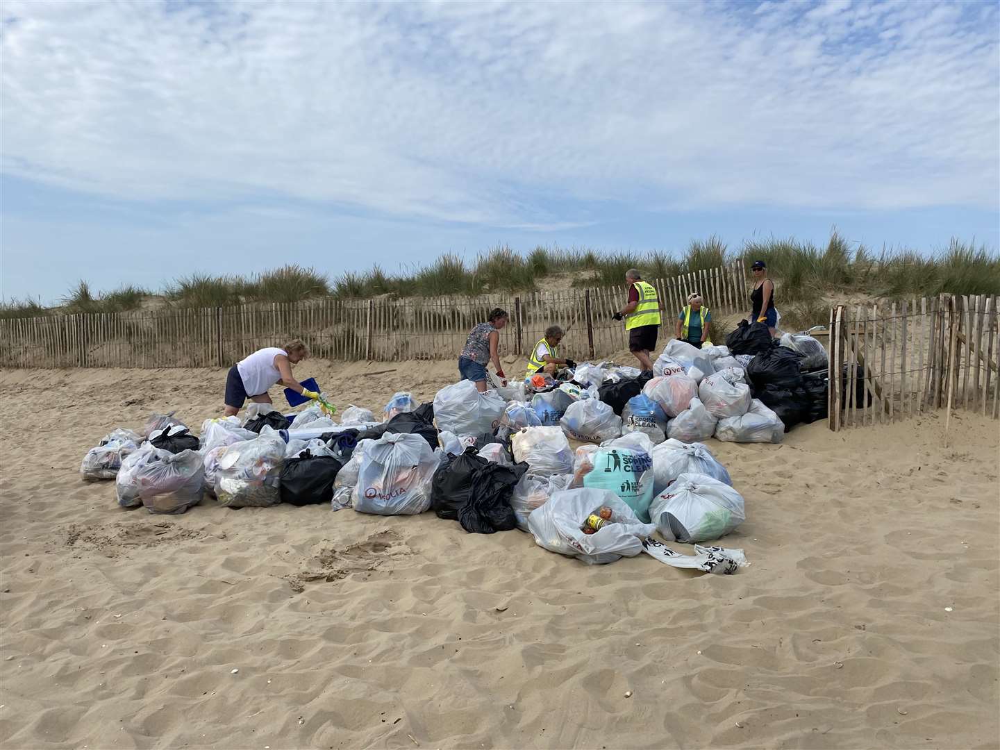 Hundreds of bags of rubbish were collected by volunteers the next day