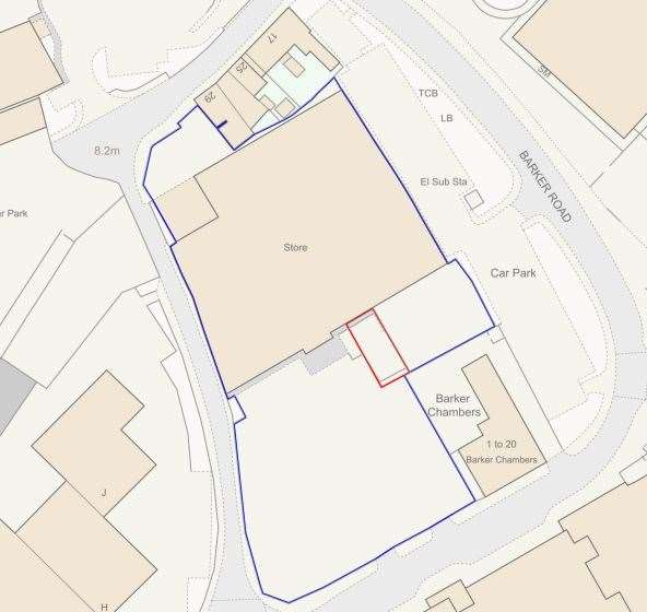 An image of the store's planned extension in Barking Road, Maidstone is in red. Picture: Maidstone council