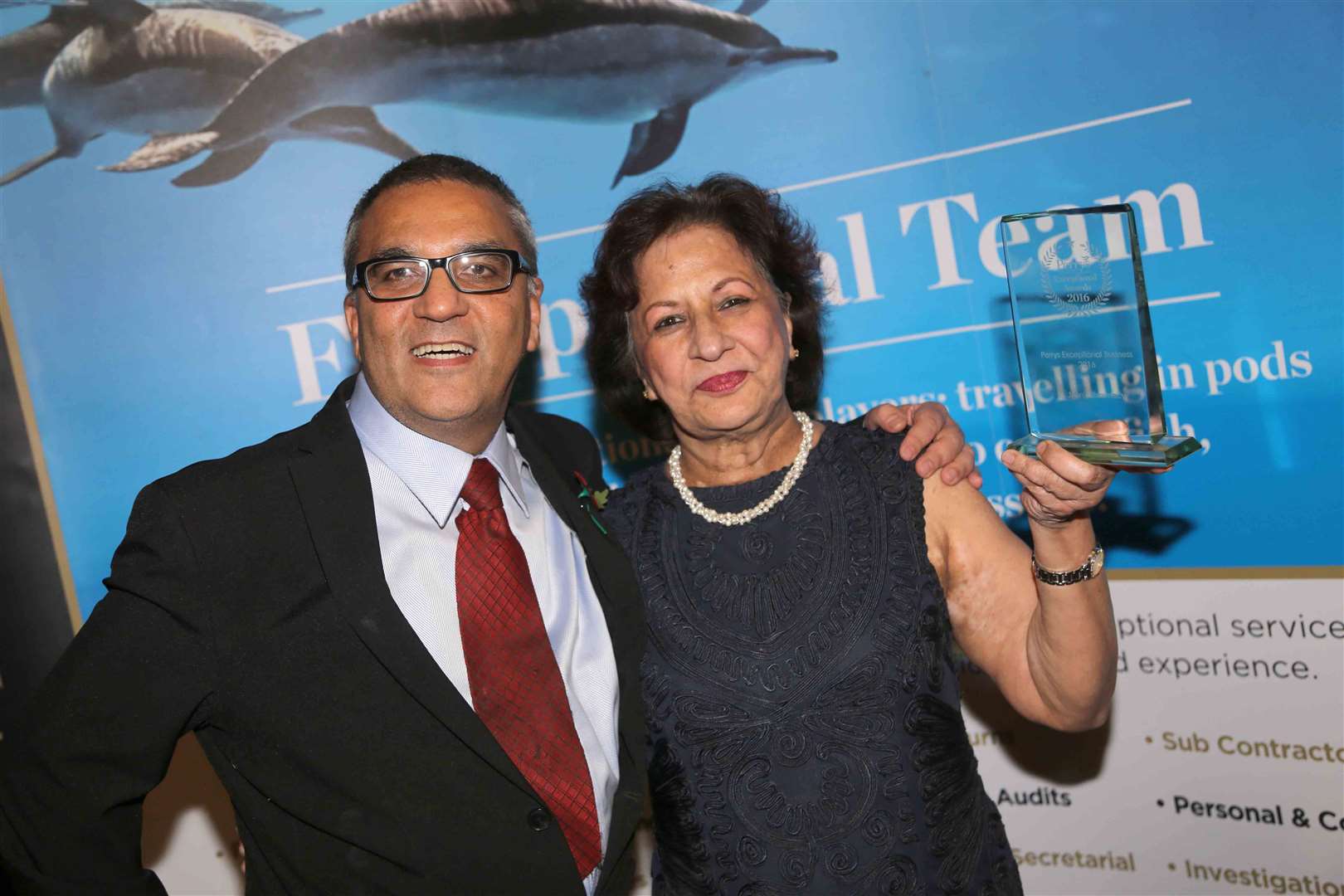 Farhad Ismail and Jenny Hirani of St. John's Pharmacy, which won Perrys Exceptional Business