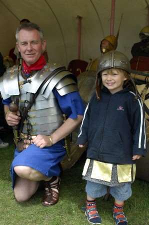 Tertius and Noah Kemp at the Dover Castle Roman day. Picture: Phil Houghton