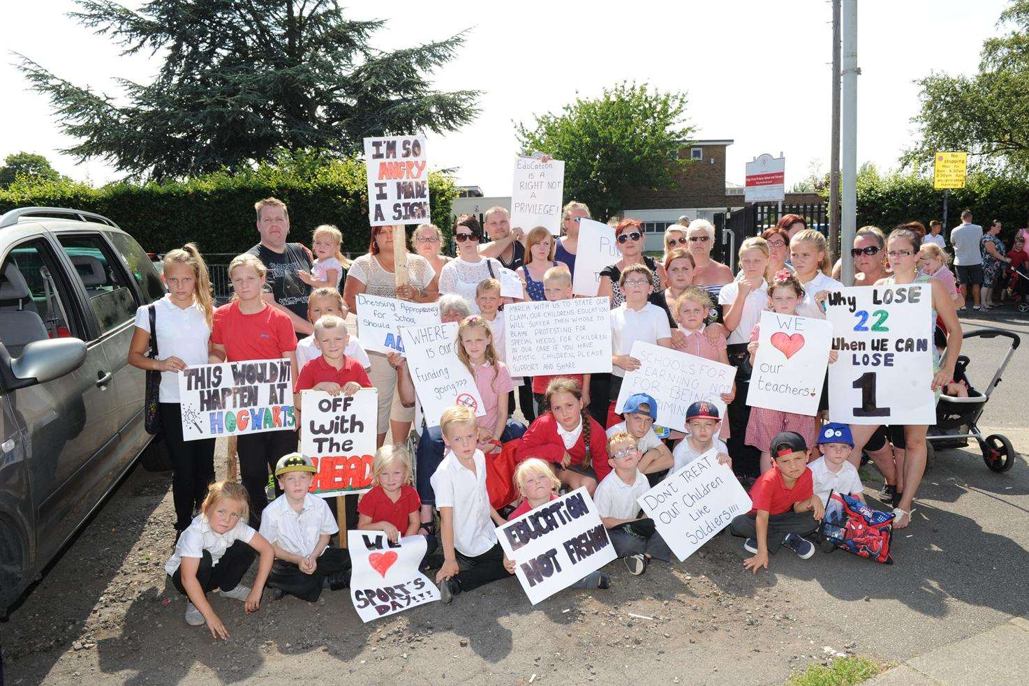 Parents protested against the decisions made by head teacher Jane Porter at Kings Farm Primary School