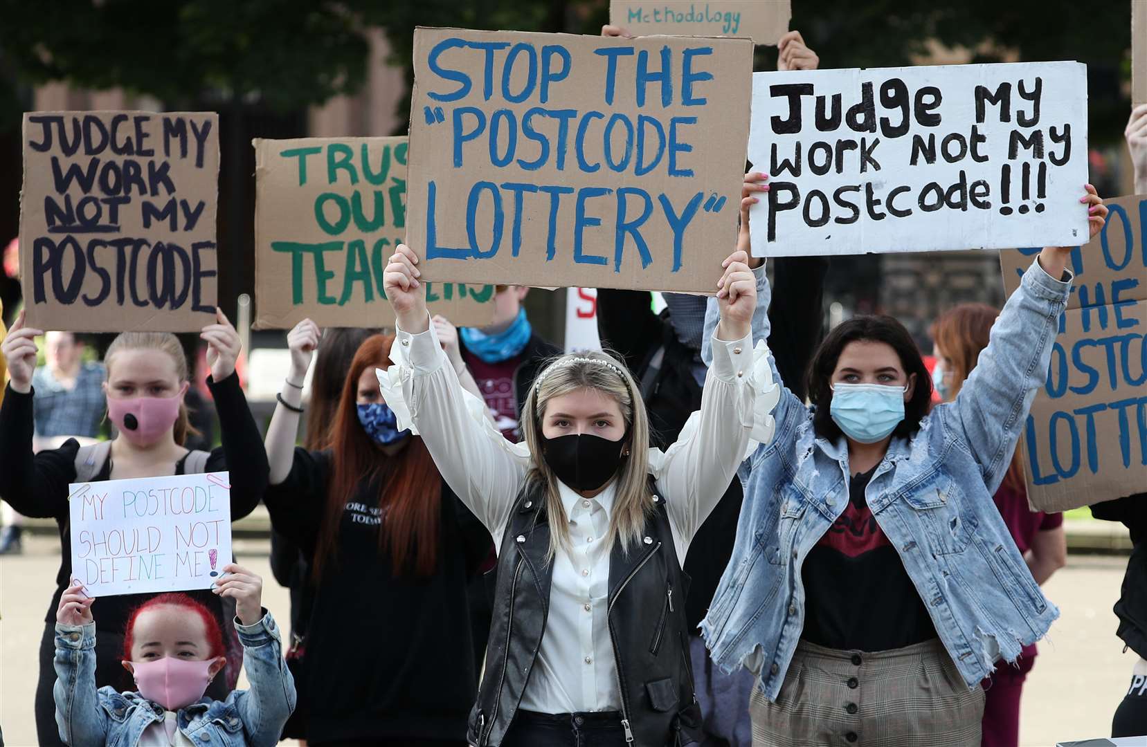 Pupils have protested against the downgrading of their results (Andrew Milligan/PA)