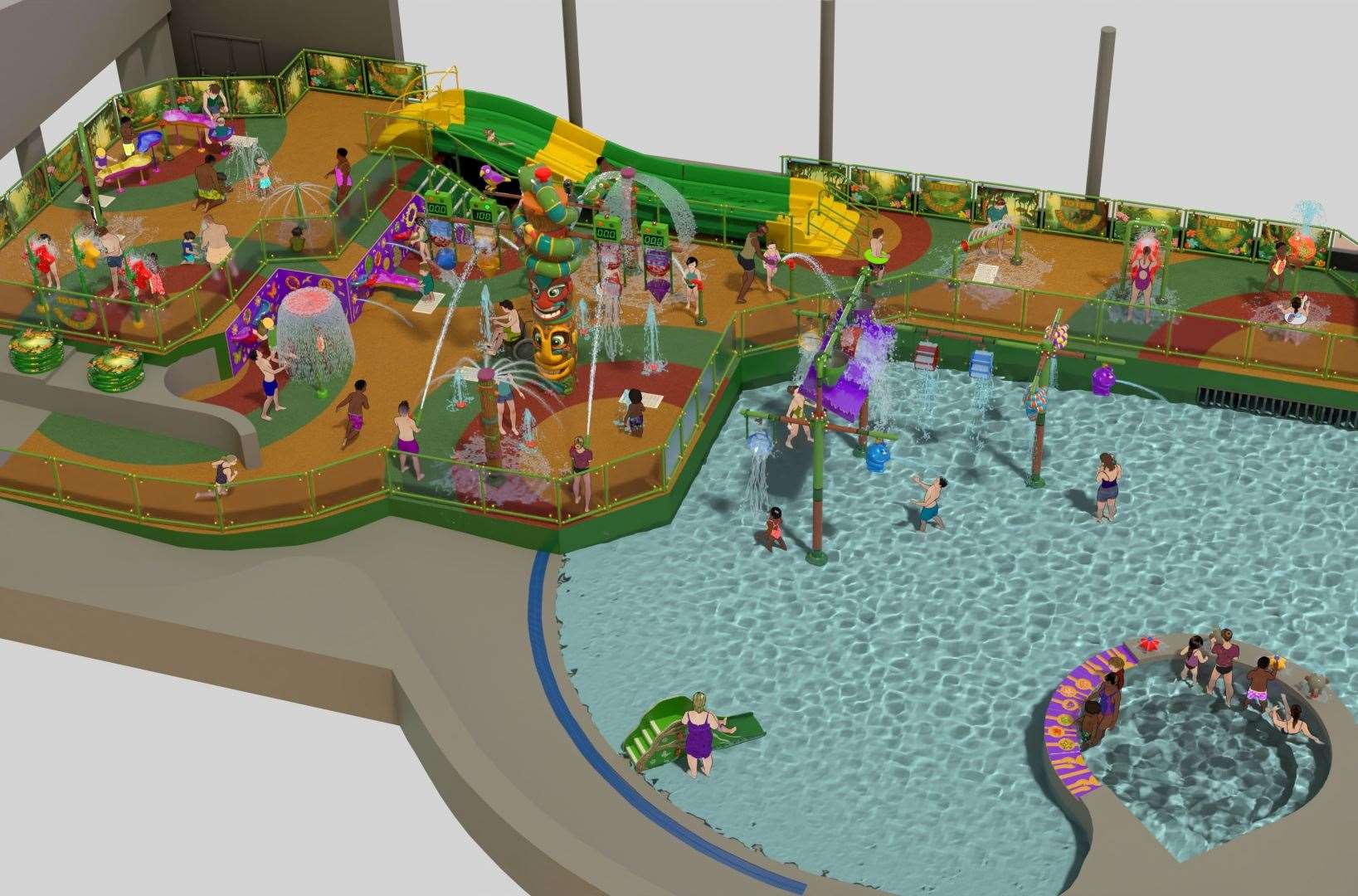 Images of the new Aztec Splash Pad have been revealed. Picture: Maidstone Leisure Centre