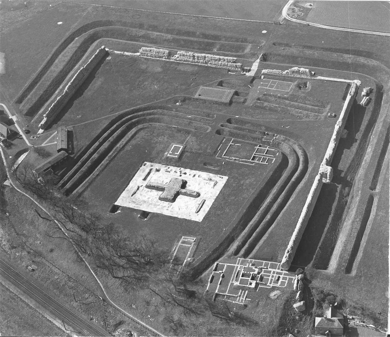 Richborough Roman Fort pictured in 1966