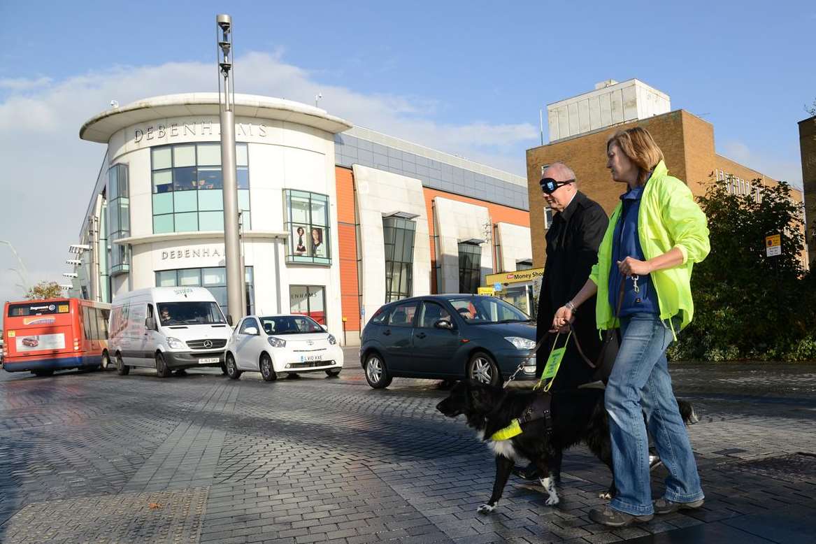 Ashford's shared space has been called dangerous by blind and partially-sighted people. Picture: Gary Browne