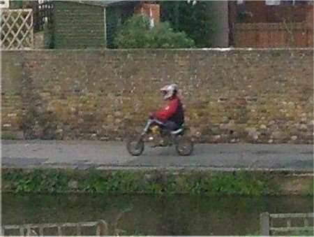 An illegal rider caught on camera. Picture: Philip West