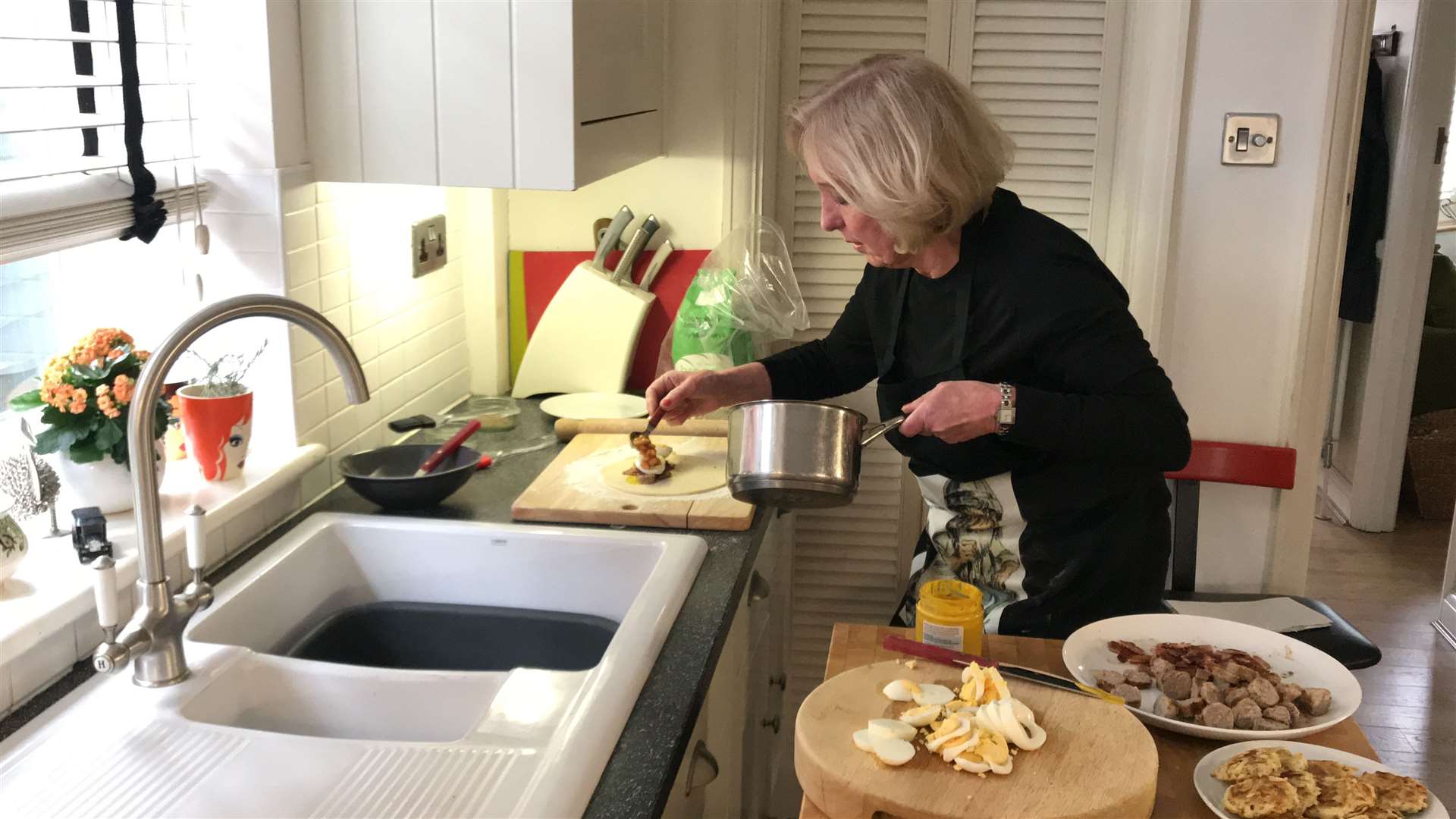 Jill Martin cooks the pasties from her kitchen at home in The Grove, Deal