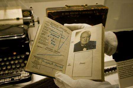 Winston Churchill's passport on loan from the Churchill family.