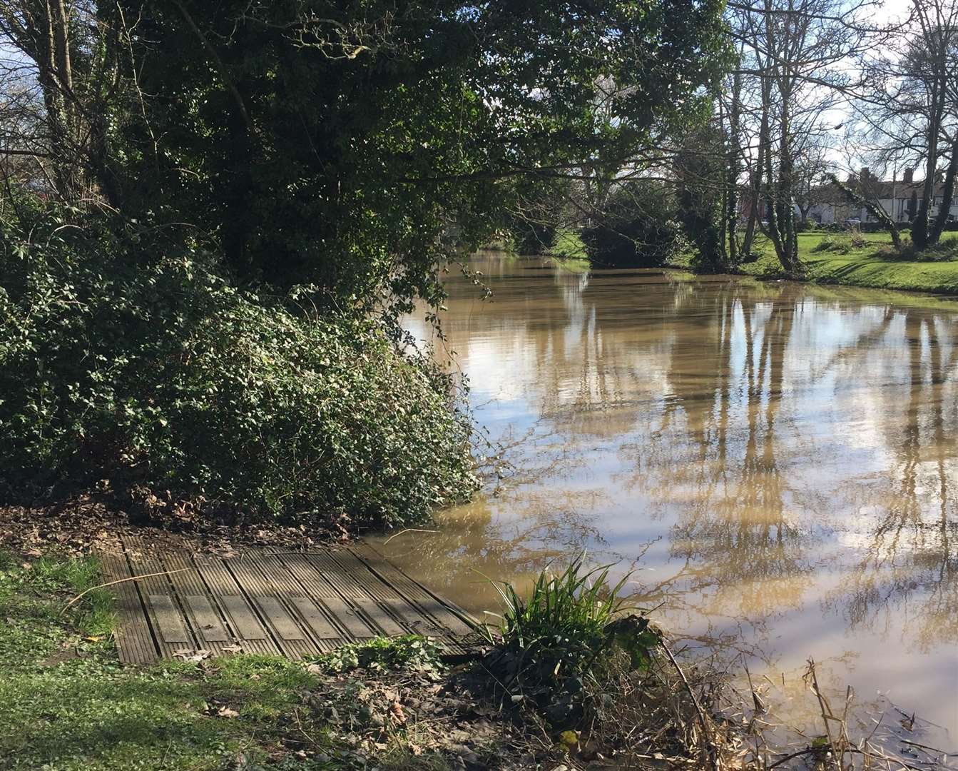 The Royal Military Canal in Hythe is spilling over