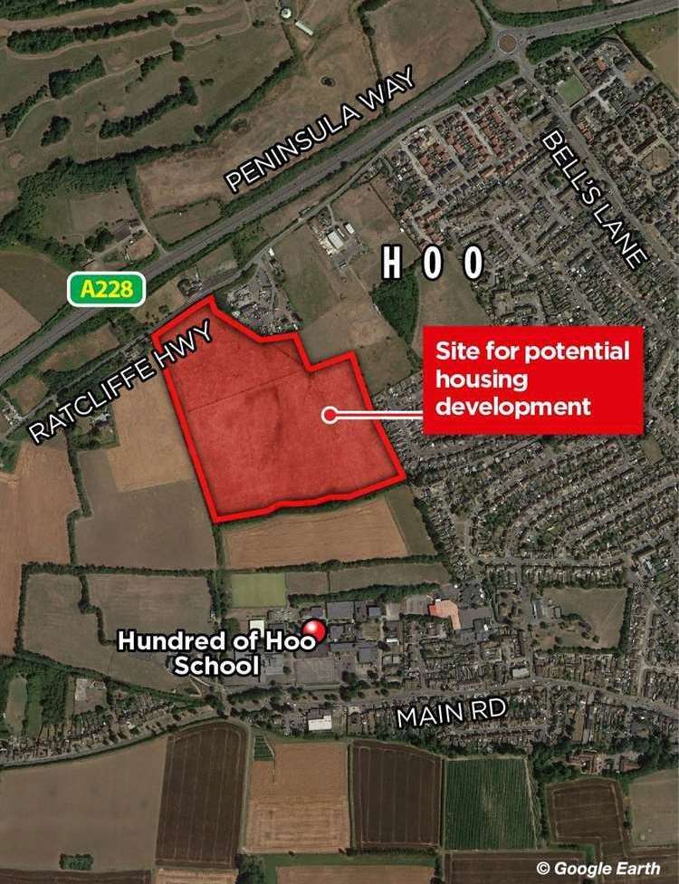 The proposed development would see 240 homes built in Hoo