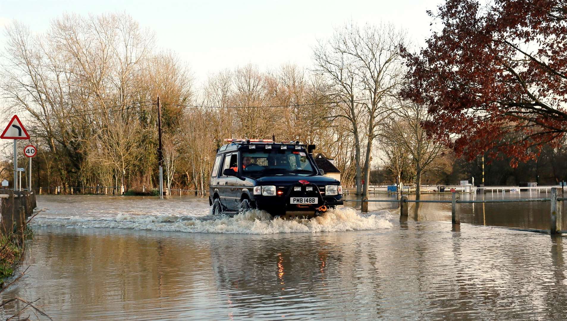 The main road into Yalding could be used only with a 4x4 after flooding in March. Picture: Phil Lee