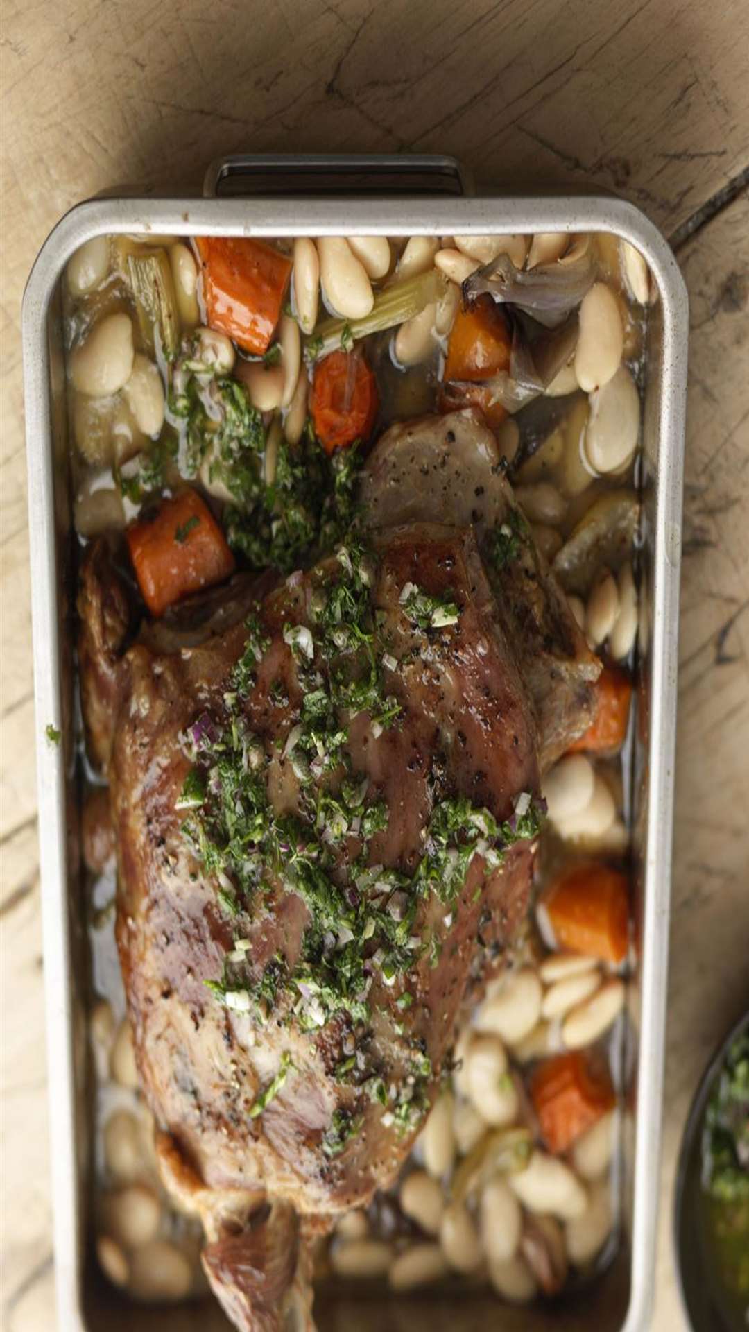 Natalie Coleman's slow roasted lamb with butter beans and salsa verde