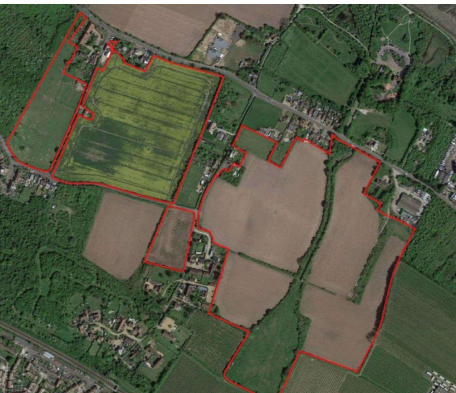A site map of the 77 hectare site off Lower Rainham Road. Picture: Catesby Estates