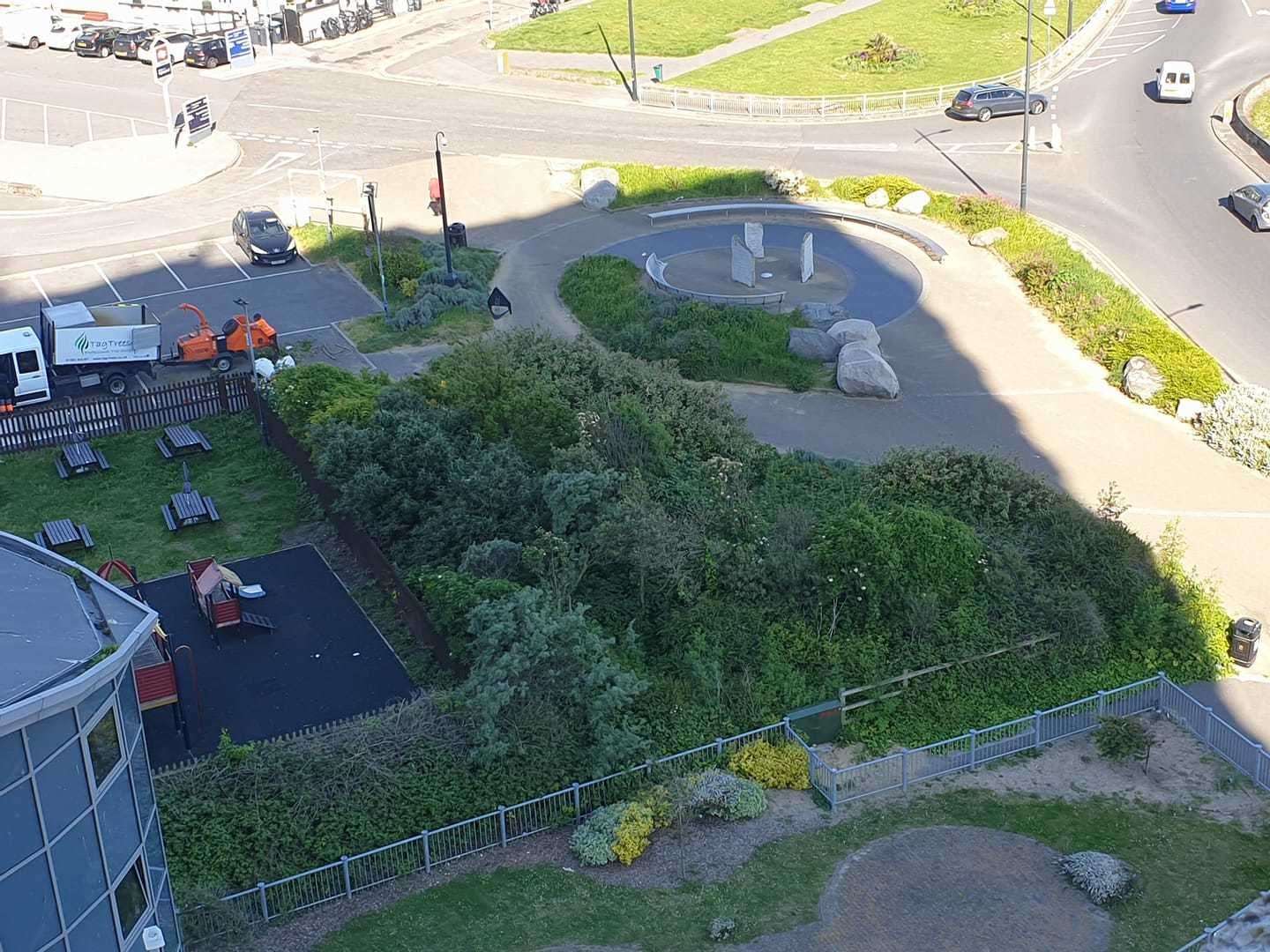 The overgrown plot next to Margate's Premier Inn before the contractors moved in. Photo: Dan Thompson