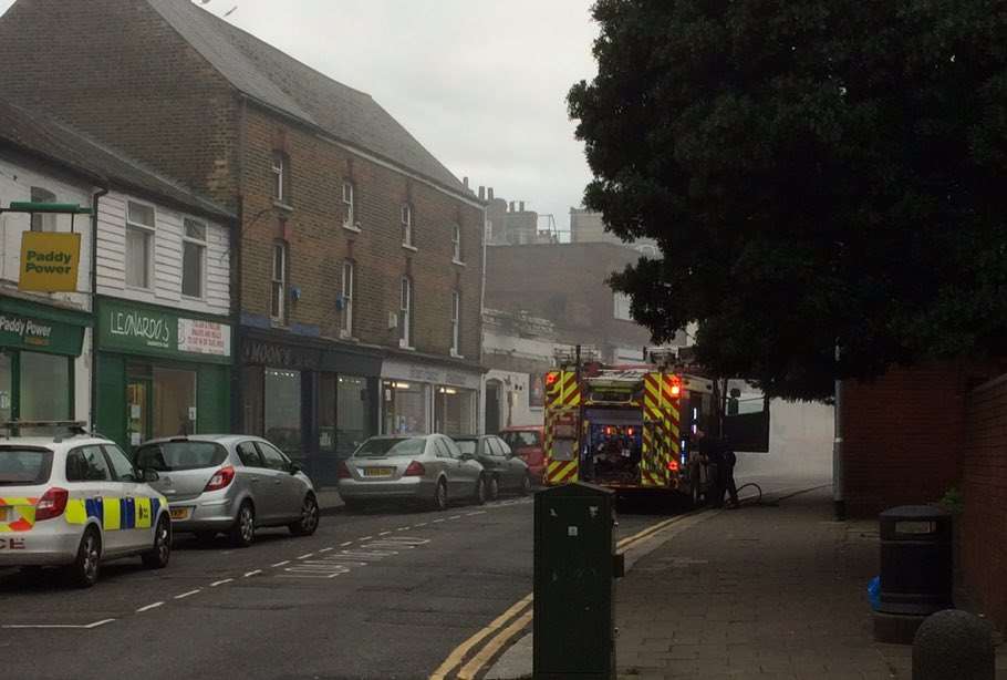A skip fire has broken out in Stone Street, Gravesend