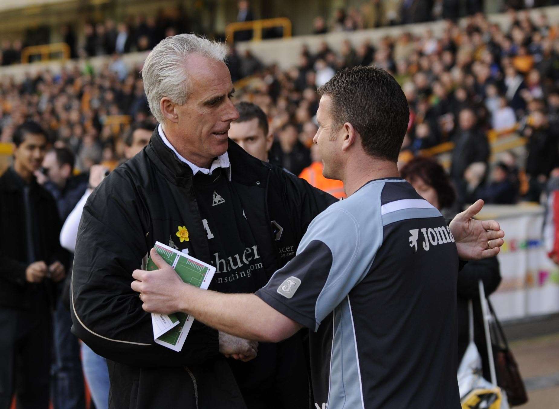Mick McCarthy with Charlton assistant manager Mark Kinsella during Wolves' 2009 Championship-winning season. Picture: Barry Goodwin