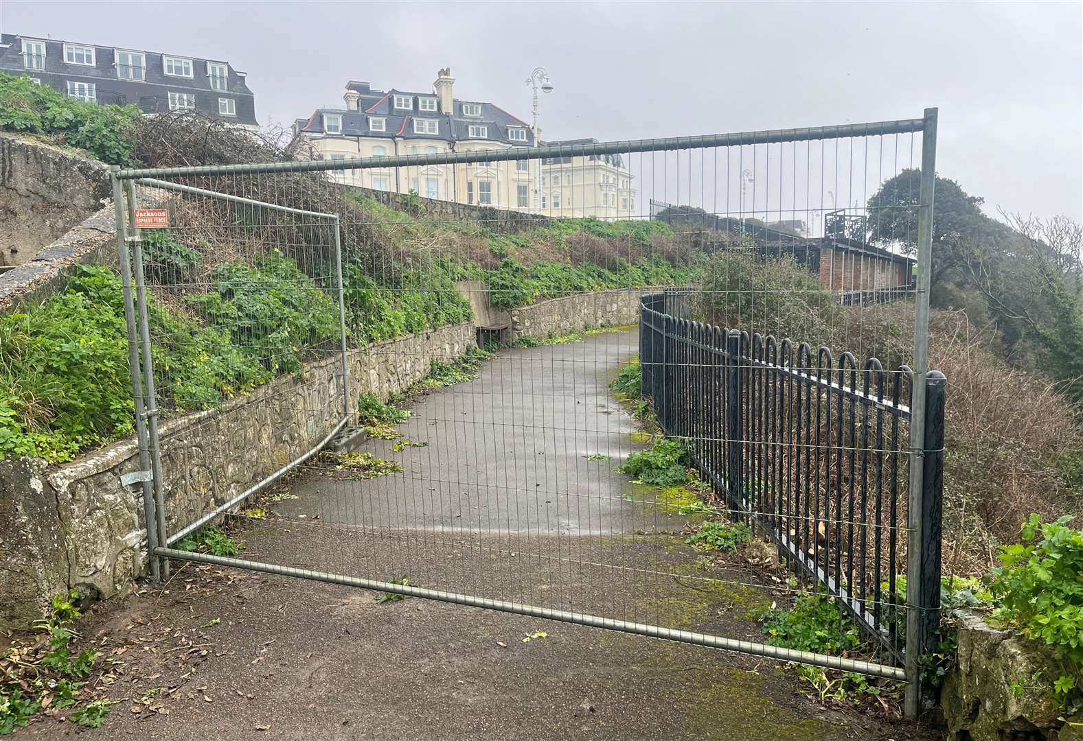 The closure on The Leas follows fears for public safety for the adventure playground directly below the coastal path.