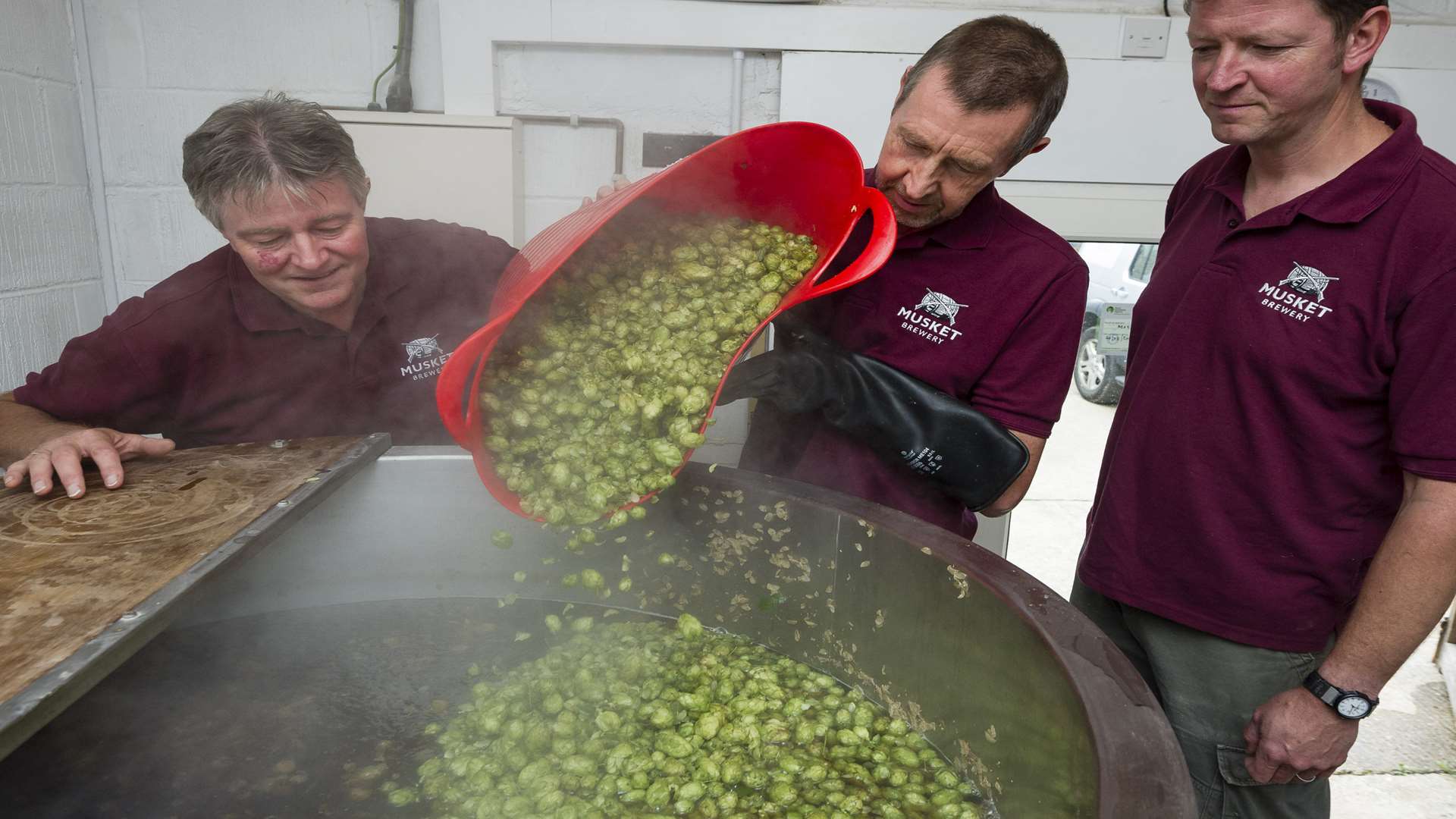 The green hops go in to be brewed