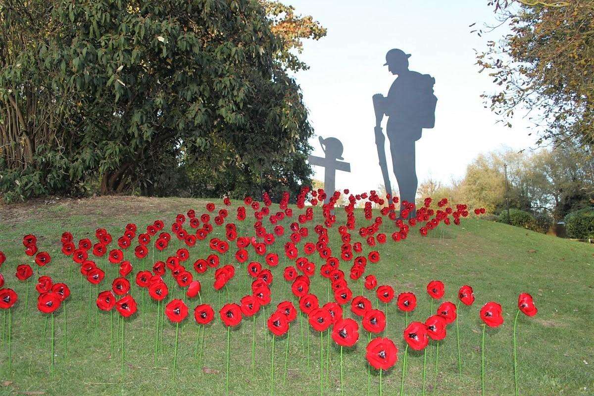 'Silent soldier' silhouettes will feature alongside the poppies during Sunday's remembrance service