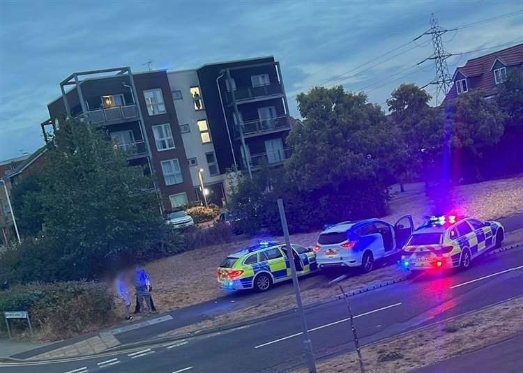 The Bridge estate, Dartford, had police cars and a helicopter patrolling the area.