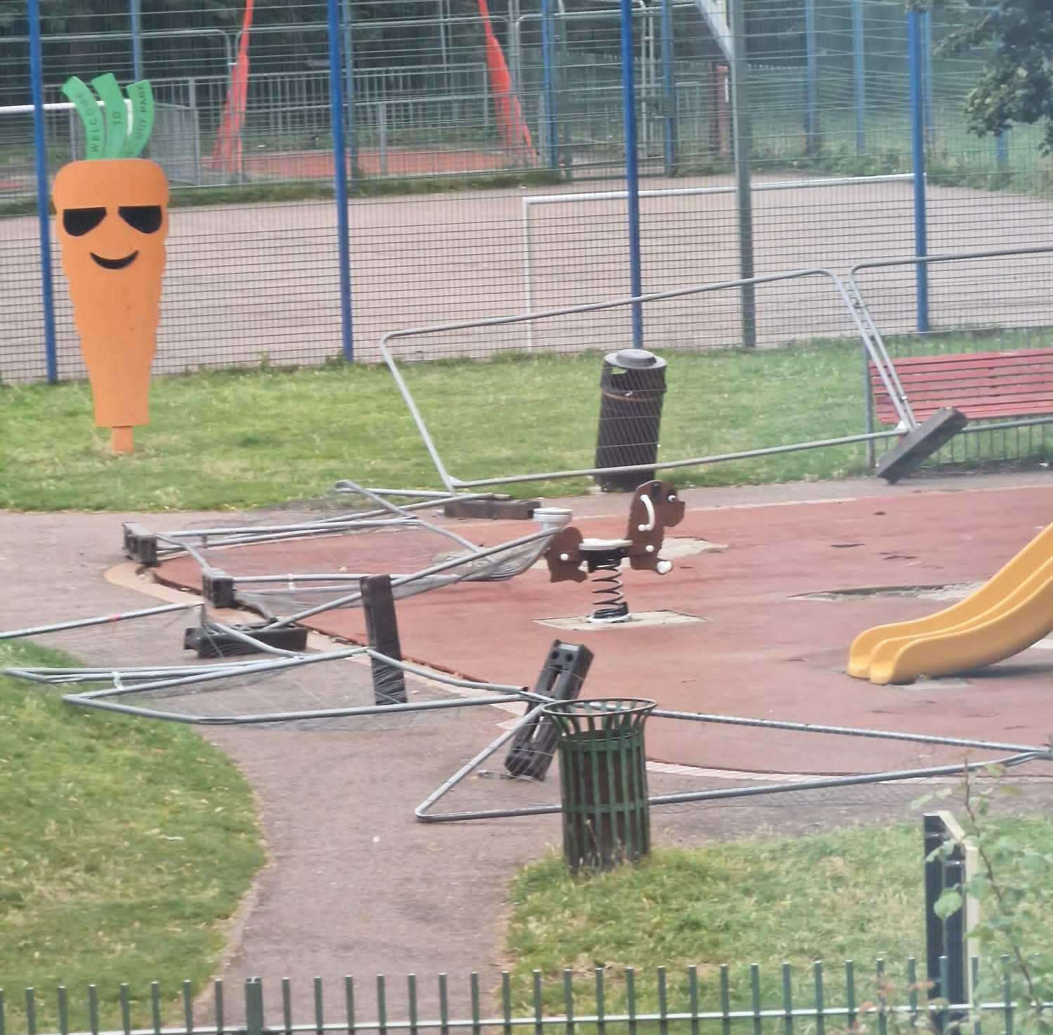 The playground is being targeted by gangs, say residents
