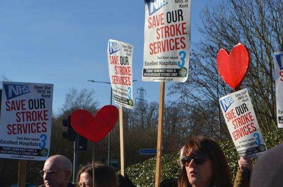 Protests ahead of today's stroke units meeting