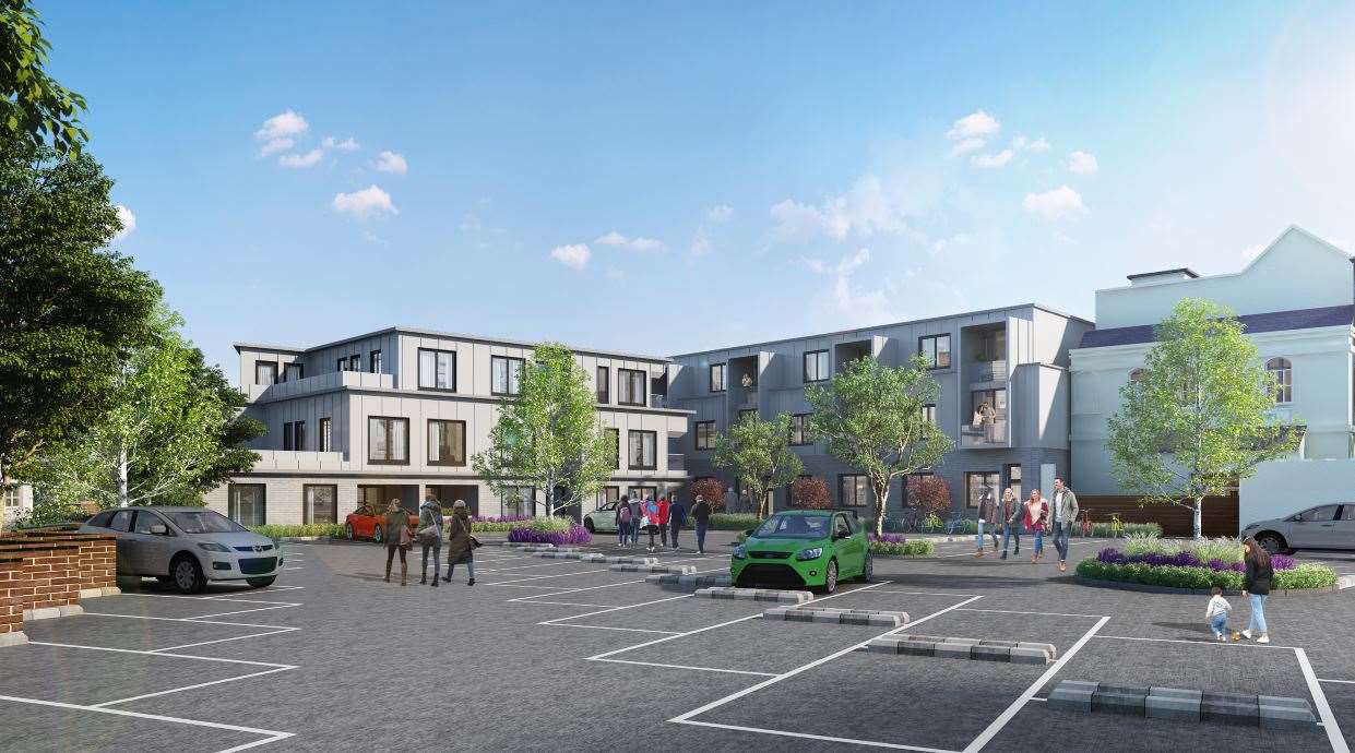 The planned Town Square House development on the site of the former Aldi supermarket in Hythe. Picture: In5 Group
