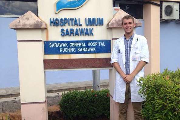 Aidan Brunger was on a six-week hospital placement in Borneo