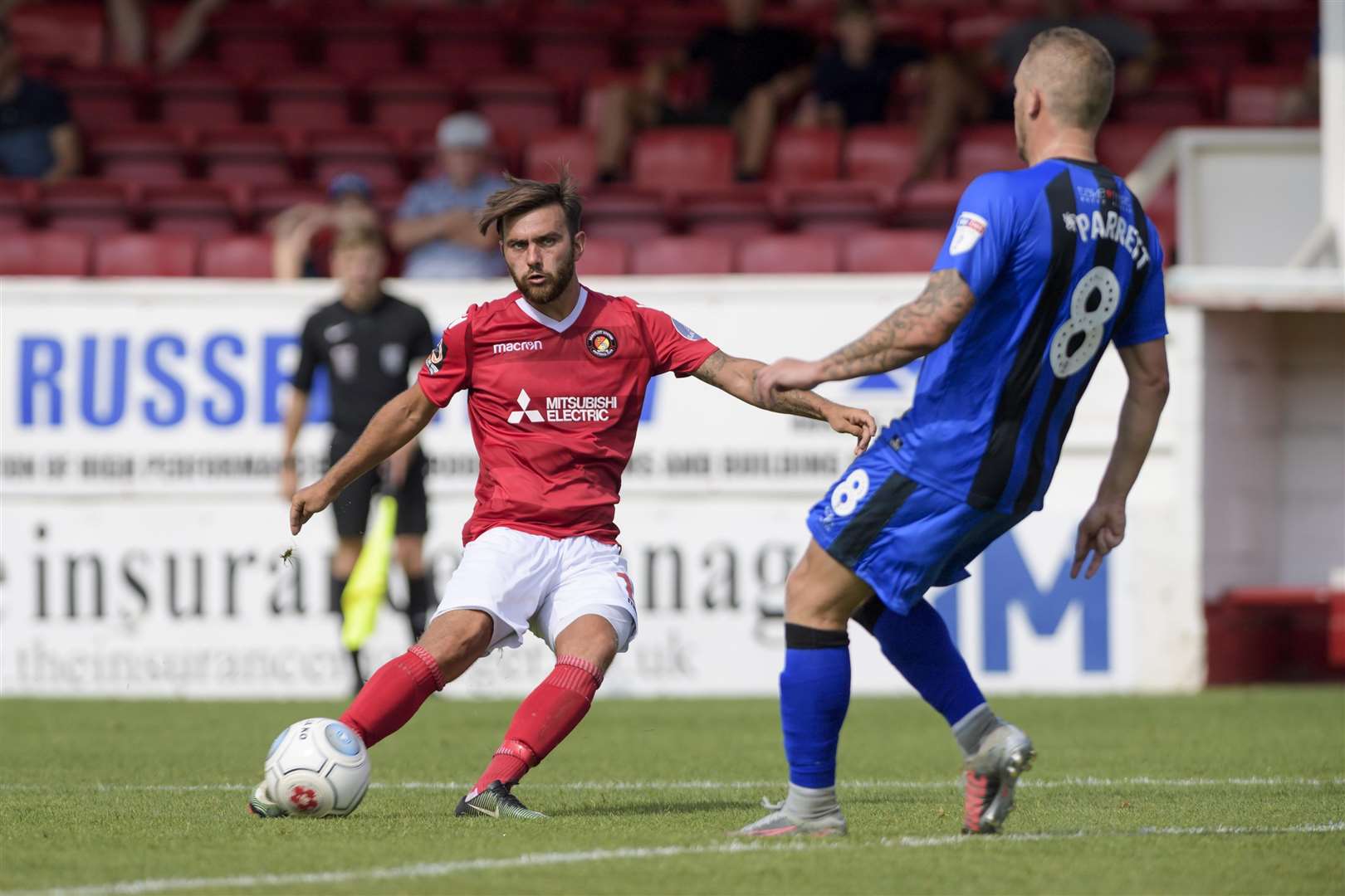 Jack Payne on the ball against Gills in pre-season Picture: Andy Payton