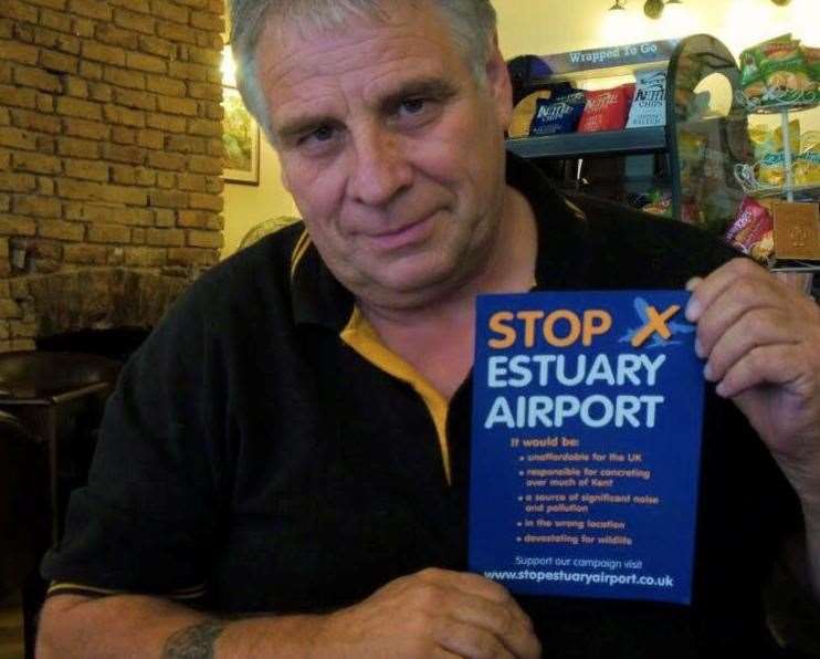 Stop Airport Campaign - Ron with the 2014 Stop Thames Estuary airport leaflet