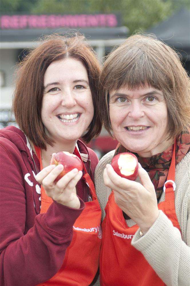 Sainsbury's colleagues Lorna Clarke and Theresa Huxley