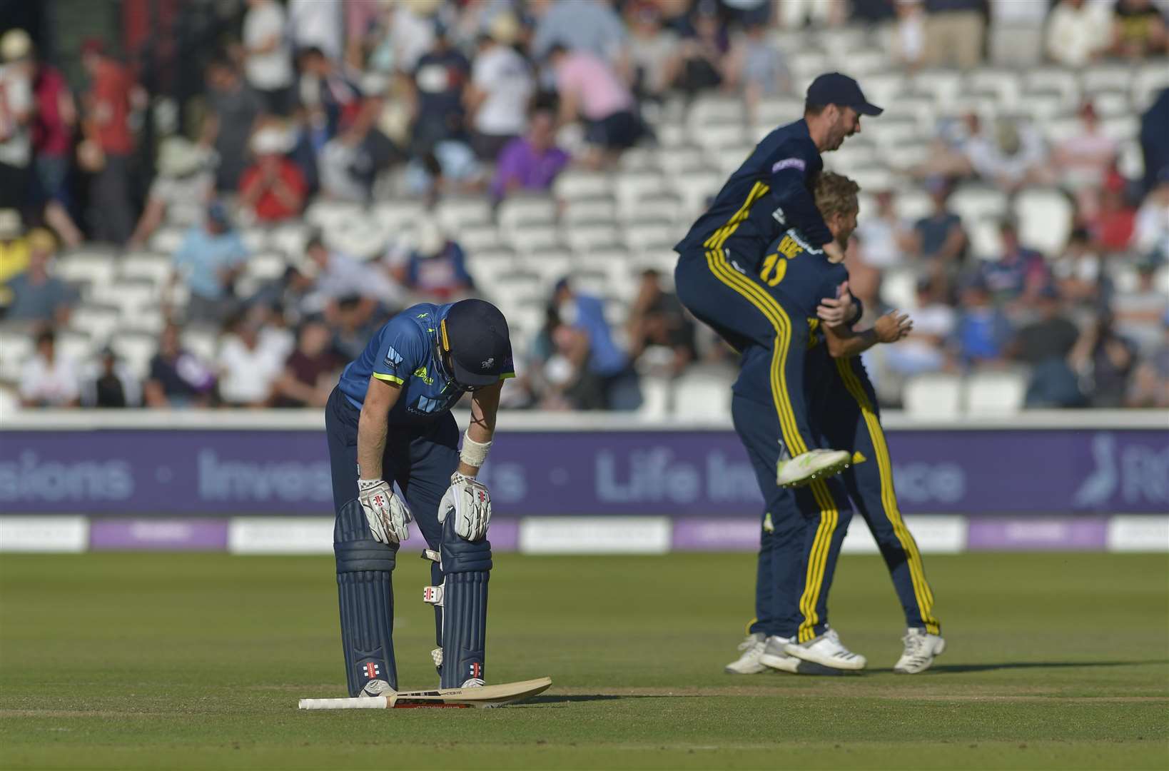 Captain Sam Billings at the fall of the final wicket and defeat against Hampshire. Picture Ady Kerry