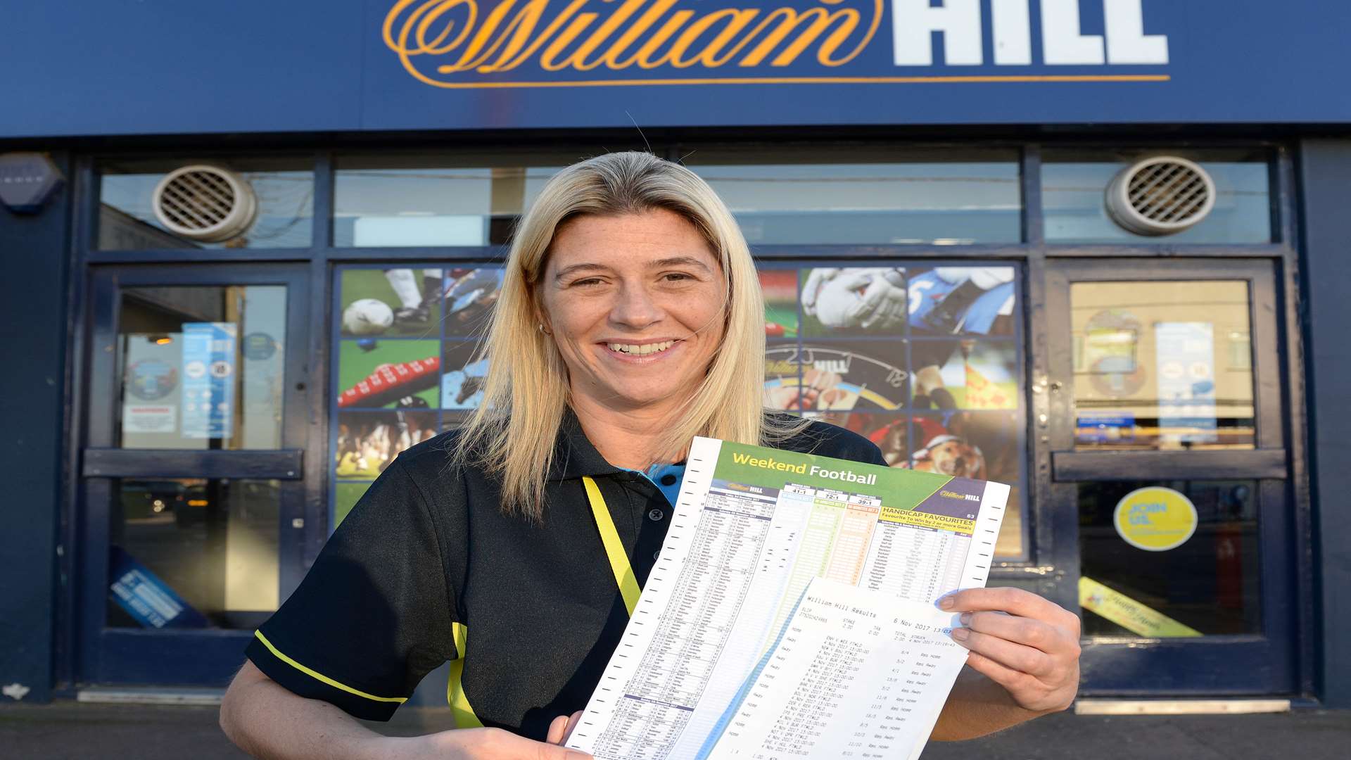 Manager Carli Faulkner with details of the bet. Picture: Steve Finn Photography