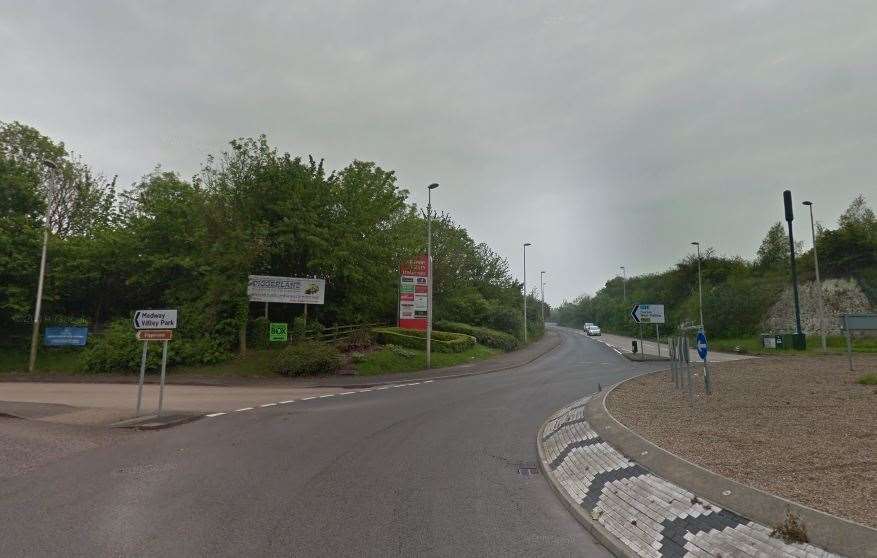 The pedestrian was hit by a car on Sundridge Hill, near Strood. The road was blocked between Roman Way to the M2 turn off for Strood Picture: Google Streetview.