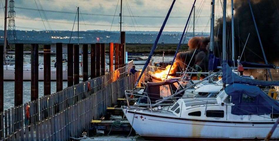 Fire horror at Queenborough. Picture: Henry Slack