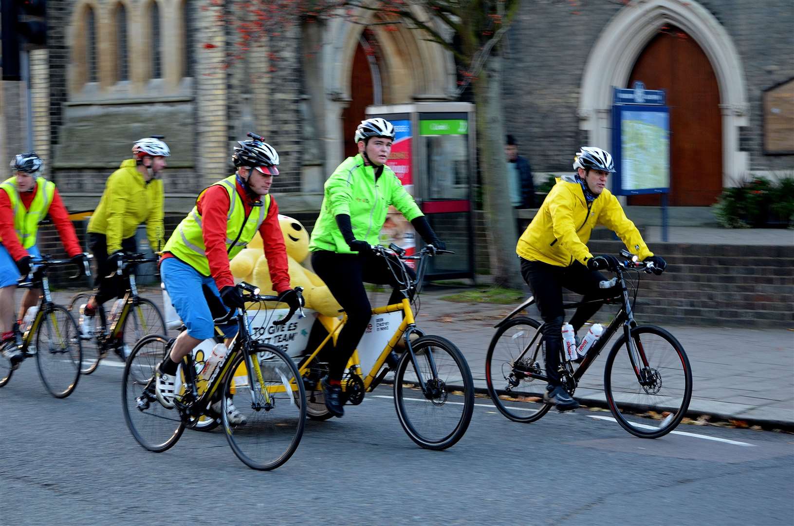 Matt Baker led The One Show's Rickshaw Challenge through Dartford and Gravesend on Friday morning.