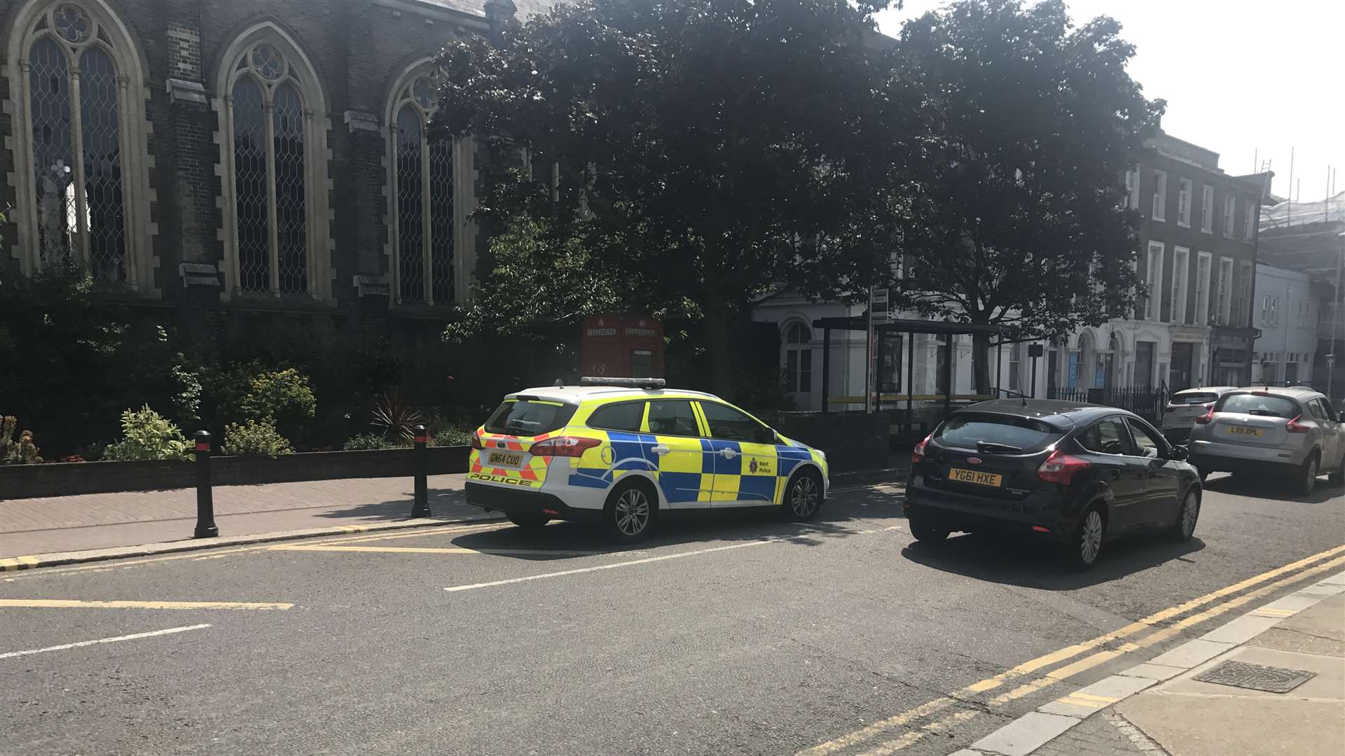 Police in Gravesend following reports of men with machetes - which turned out to be for work purposes