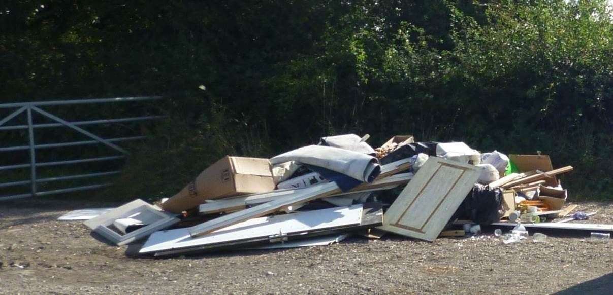 The scene of fly-tipping in Denton. Picture: Dover District Council