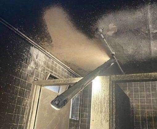 Soot staining the walls of the inside of the toilets. Picture: Swale Borough Council