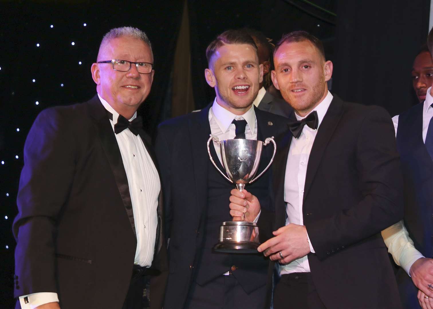 Gills chairman Paul Scally with the 2018/19 player-of-the-year winner Barry Fuller Picture: GFC