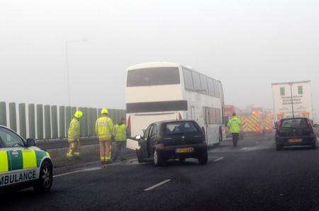 A crash on the Sheppey Crossing this morning has closed the road