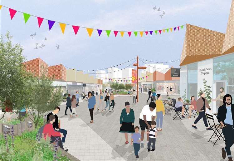 Plans include shops, a 200-bed hotel and plenty of office space. Photo: Northfleet Harbourside