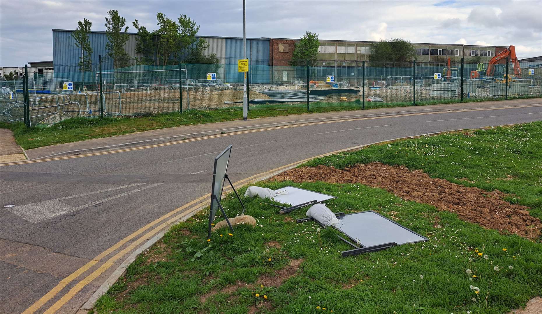 Colliers Way with the building site in the background